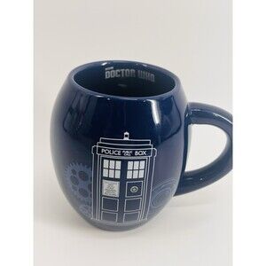 BLUE TARDIS COFFEE MUG - Doctor Who Collectable, Official Merch, 5 Inch Ceramic